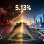 30-year Treasury yield at 5.13%, contrasting 2007 financial-crisis risk with an AI-powered new economic era.