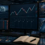 Trading screens showing the Fed calendar, Big Tech, market charts and an oil tanker for the July 27–31, 2026 trading week.