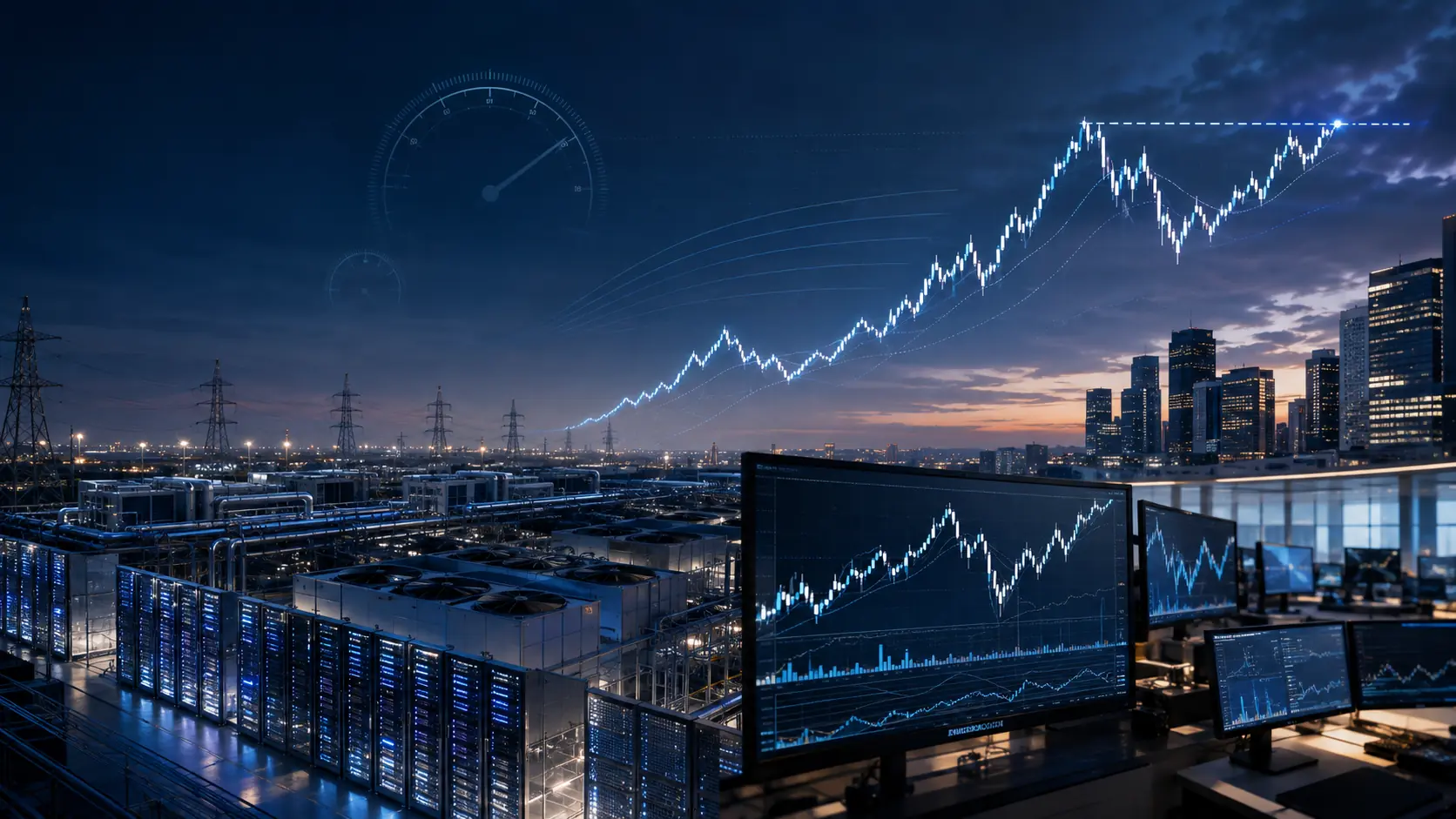 AI data center, power grid and technology market chart retesting a previous high after the July 2026 CPI and PPI reports
